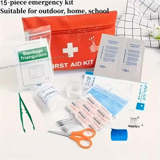 Deluxe First Aid Kit with Carrying Pouch – Essential Emergency Kit for Camping, Hiking & Travel