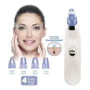 Derma Suction Blackhead Remover Vacuum – Electric Pore Cleaner with 4 Suction Heads for Acne, Whiteheads & Deep Facial Cleansing