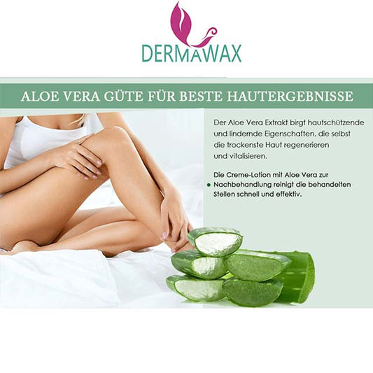 Dermawax Aloe Vera Post-Treatment Milk – Ultimate After Waxing Care, Wax Residue Remover &amp; Nourishing Skin and Body Formula