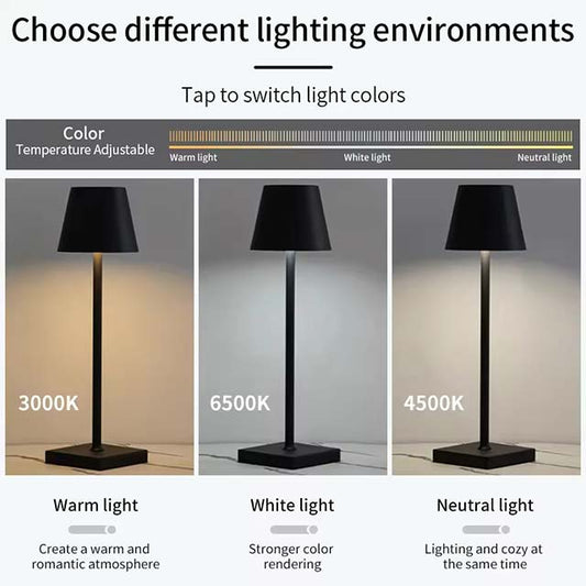 3-Color Touch Dimming LED Desk Lamp – Eye Protection, USB Plug-In, Night Light for Study, Side Table & Mini Bedside Use