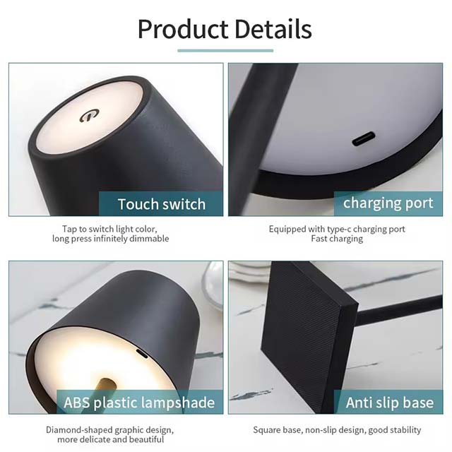 3-Color Touch Dimming LED Desk Lamp – Eye Protection, USB Plug-In, Night Light for Study, Side Table & Mini Bedside Use