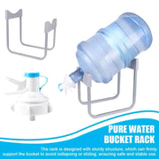 Support de bouteille d'eau amovible avec robinet distributeur manuel – Porte-seau d'eau minérale pliable – Support de carafe d'eau portable robuste pour la maison et le bureau