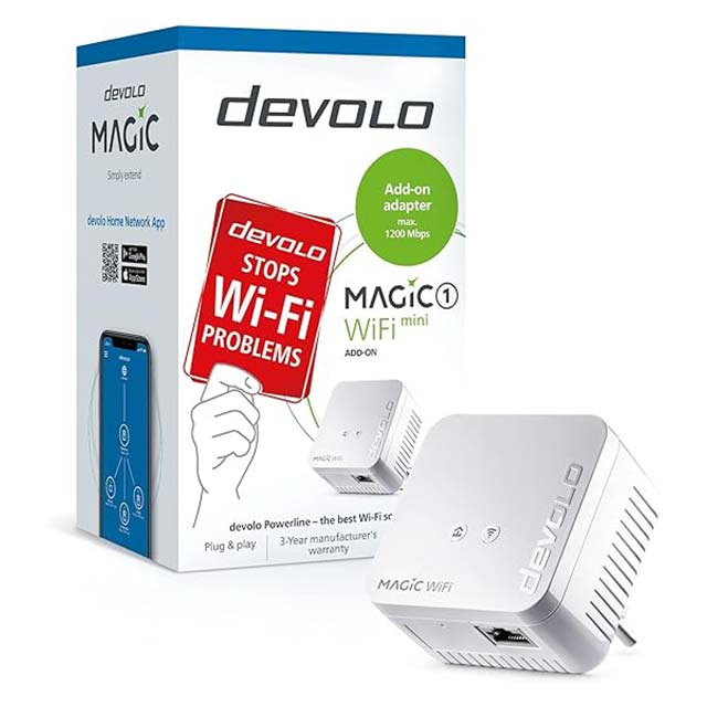 Devolo Magic 1 WiFi Mini - Compact Powerline Adapter - Ideal for Remote Working &amp; Streaming - French Plug