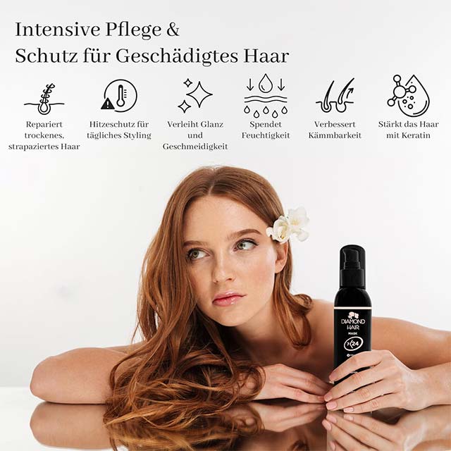 Diamond Keratin Hair Straightening Treatment with Shea Butter, Argan Oil &amp; Collagen – Nourishing Hair Mask for Dry, Shiny, Heat-Protected Smooth Hair