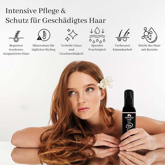 Diamond Keratin Hair Straightening Treatment with Shea Butter, Argan Oil &amp; Collagen – Nourishing Hair Mask for Dry, Shiny, Heat-Protected Smooth Hair