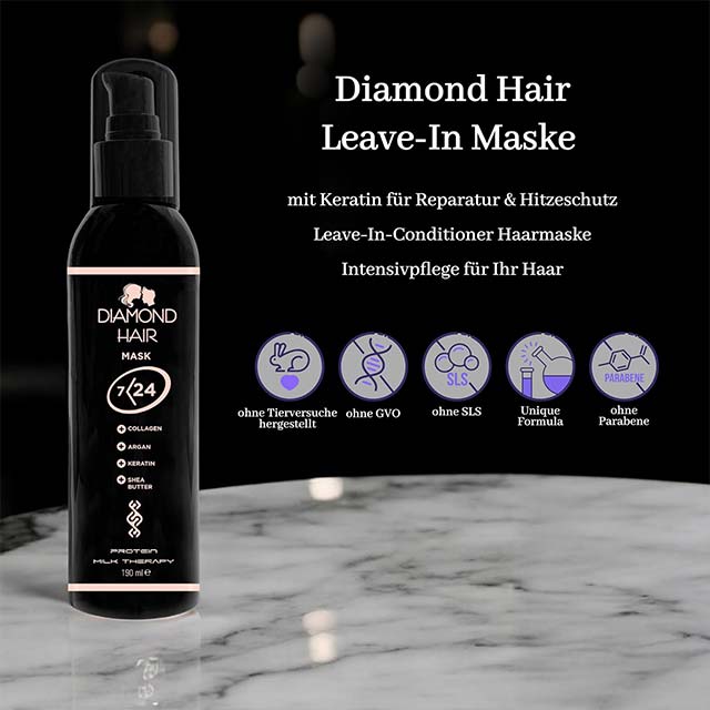 Diamond Keratin Hair Straightening Treatment with Shea Butter, Argan Oil &amp; Collagen – Nourishing Hair Mask for Dry, Shiny, Heat-Protected Smooth Hair