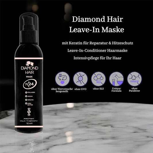 Diamond Keratin Hair Straightening Treatment with Shea Butter, Argan Oil &amp; Collagen – Nourishing Hair Mask for Dry, Shiny, Heat-Protected Smooth Hair