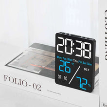 Réveil numérique LED avec affichage de la température et de l'humidité – Double alarme et fonction rappel – Luminosité réglable sur 3 niveaux avec mode été et affichage 12/24h – Horloge de bureau électronique moderne pour chambre et bureau