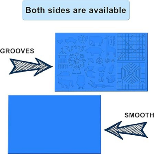 Dikale Silicone Design Mat for 3D Printing Pens – Blue 16.4'' x 10.9'' Drawing Surface with Templates