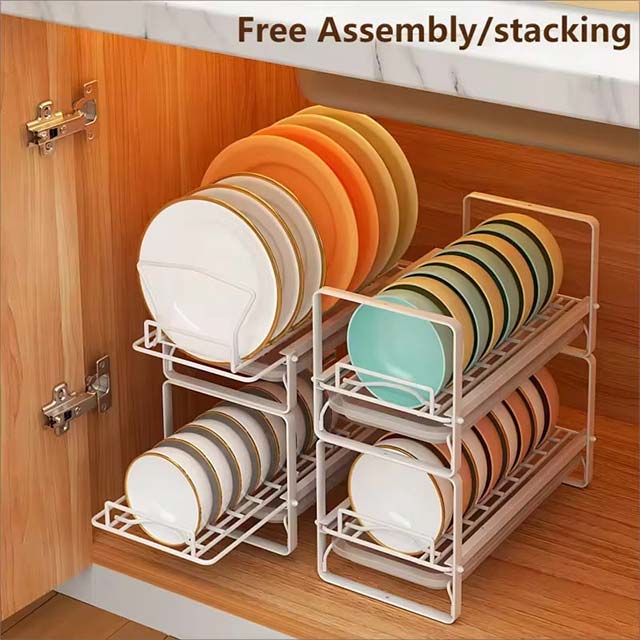 Stackable Dish Drain Shelf – Drawer Organizer Rack for Bowls, Plates, Cutlery & Countertop Storage