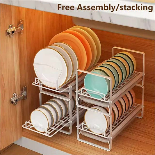 Stackable Dish Drain Shelf – Drawer Organizer Rack for Bowls, Plates, Cutlery & Countertop Storage