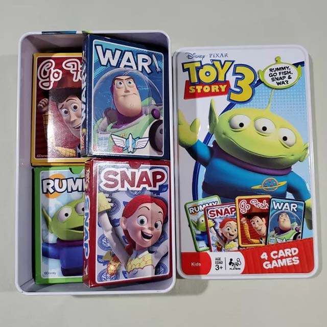 Disney Pixar Toy Story 3 Tin of 4 Card Games – Rummy, Snap, Go Fish & War