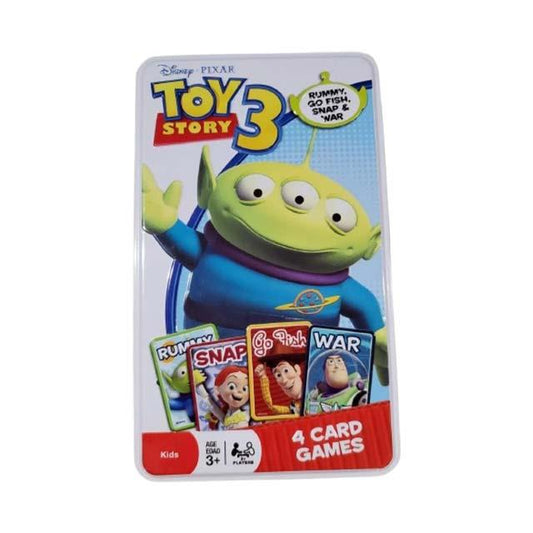 Disney Pixar Toy Story 3 Tin of 4 Card Games – Rummy, Snap, Go Fish & War