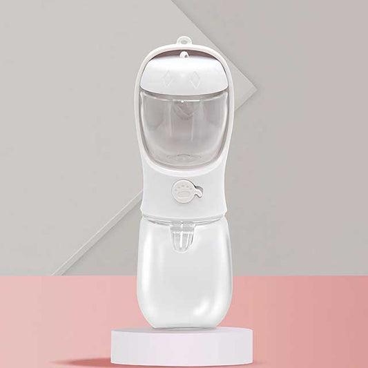 2-in-1 Dog & Cat Travel Water Bottle – Portable Pet Feeder with Food Storage, Outdoor Drinking Bowl