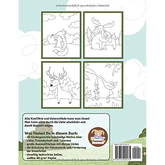 Doodle Coloring Book for Ages 3+ – Celebrate Love, Friendship, and Cuddling (German Edition)