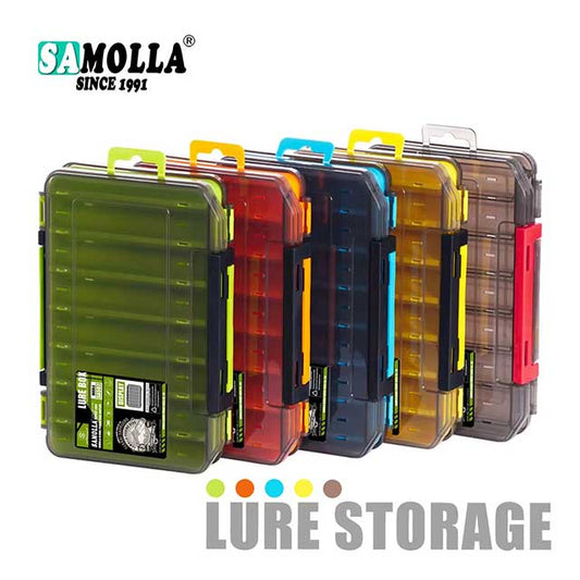 SAMOLLA Double-Sided Fishing Tackle Box – Compact & Durable Organizer for Lures, Hooks, Baits & Terminal Tackle