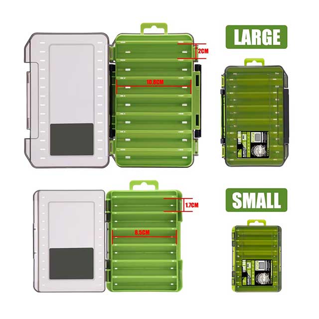 SAMOLLA Double-Sided Fishing Tackle Box – Compact & Durable Organizer for Lures, Hooks, Baits & Terminal Tackle