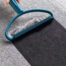 Éliminateur de peluches et de poils d'animaux portable double face – Brosse manuelle anti-bouloches pour vêtements, tapis et tissus d'ameublement (Bleu/Orange)