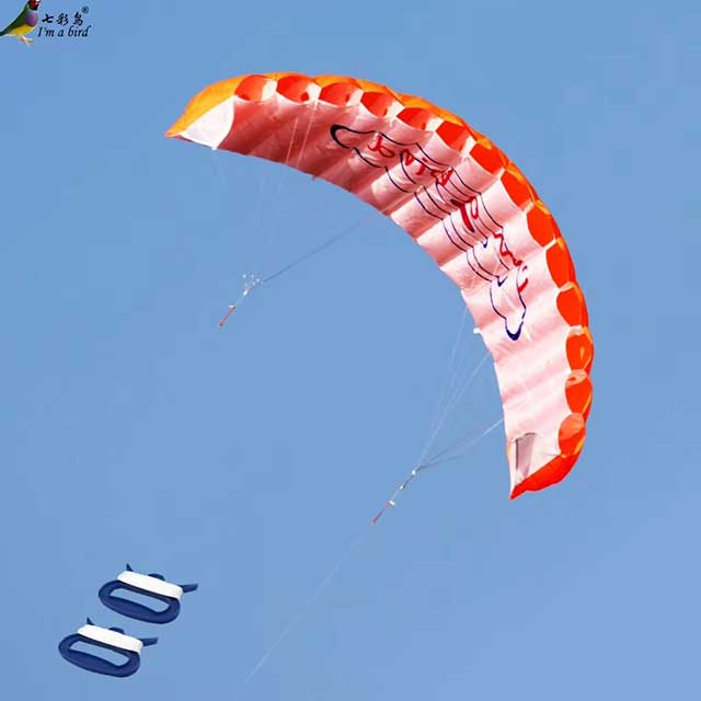 Dual Line Stunt Parafoil Kite – Rainbow Power Sports Kite for Beginners & Beach Fun