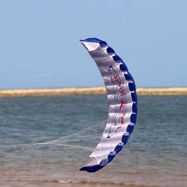 Dual Line Stunt Parafoil Kite – Rainbow Power Sports Kite for Beginners & Beach Fun