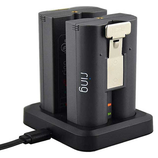 Dual Ring Battery Charger Station for Ring Rechargeable Batteries – Fast Charging for Ring Spotlight Cam, Video Doorbell 2/3/4 &amp; Stick Up Cam Batteries