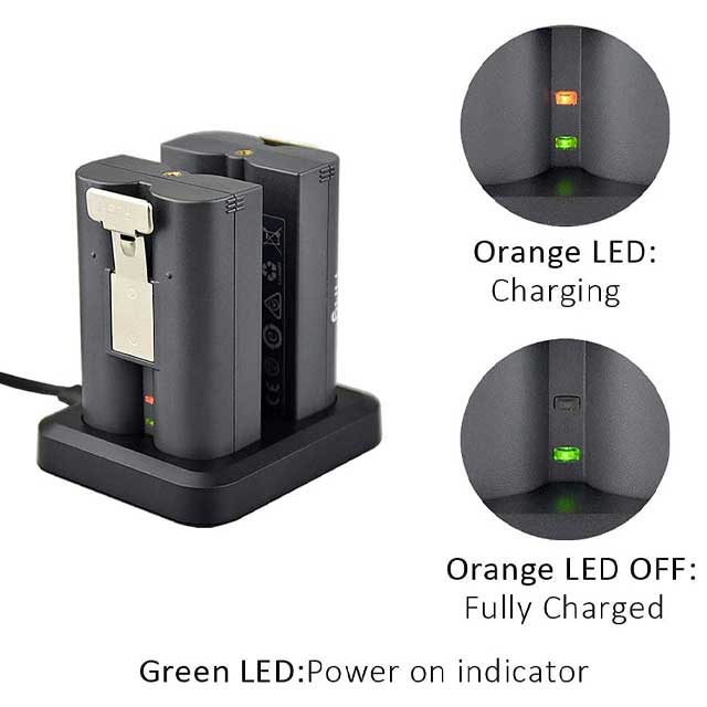 Dual Ring Battery Charger Station for Ring Rechargeable Batteries – Fast Charging for Ring Spotlight Cam, Video Doorbell 2/3/4 &amp; Stick Up Cam Batteries