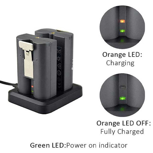 Dual Ring Battery Charger Station for Ring Rechargeable Batteries – Fast Charging for Ring Spotlight Cam, Video Doorbell 2/3/4 &amp; Stick Up Cam Batteries