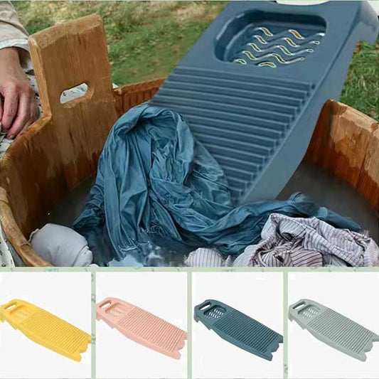 Durable Large Hand Wash Plastic Washboard with Non-Slip Laundry Board & Soap Trough – Essential Household Clothes Cleaning Tool