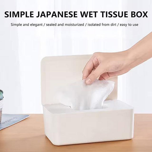 Dustproof Wet Tissue Box with Lid – Baby Wipes Storage Holder &amp; Dispenser for Home, Car, Office &amp; Nursery