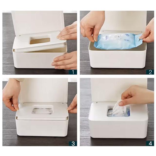 Dustproof Wet Tissue Box with Lid – Baby Wipes Storage Holder &amp; Dispenser for Home, Car, Office &amp; Nursery