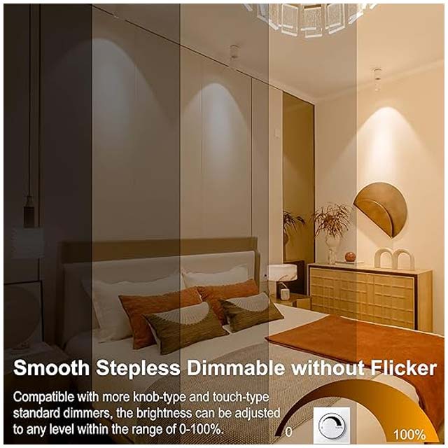 EACLL GU10 LED Bulbs Dimmable 6W 2700K – Energy-Saving 50W Halogen Equivalent, 475LM Warm White Spotlight (Pack of 6