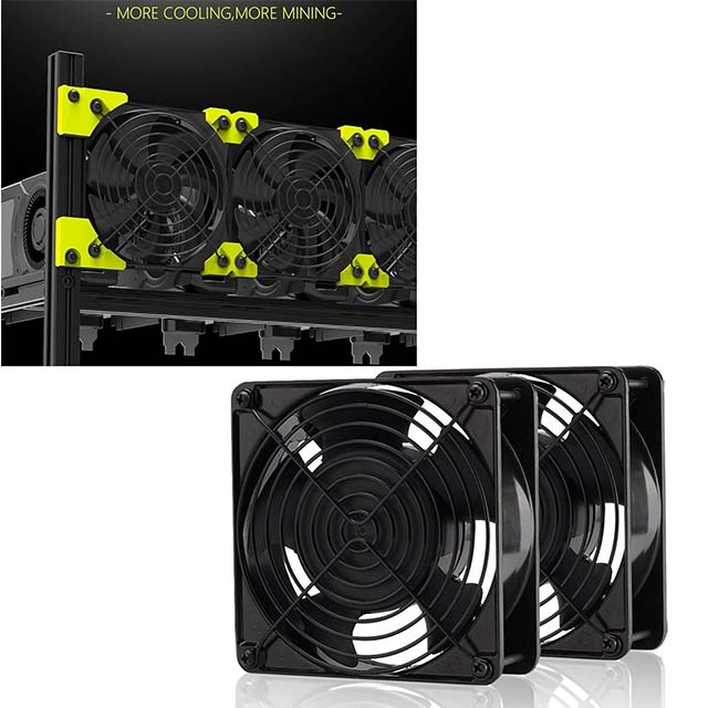 EZDIY-FAB 12cm 120mm 200CFM 4000RPM CPU Cooling Fan- 12V DC 4-Pin Molex PC Computer High CFM Cooling Case Fan with Metal Finger Guard Grill for Bitcoin Mining-Mining