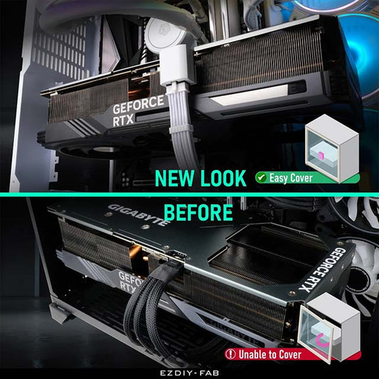 EZDIY-FAB 12VHPWR 12+4 Pin Angle Connector- Power Adapter for RTX40' Series Graphics Card- 600W Output- RTX4090, 4080, 4070ti Compatible- 90 Degrees RVS Type- White- 1 Pack