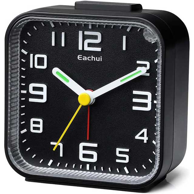 Eachui Compact Silent Analogue Alarm Clock