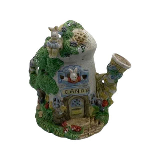 Easter Bunny Village Watering Can Candy House – Whimsical Spring Decoration & Treat Display for Tabletop or Centerpieces