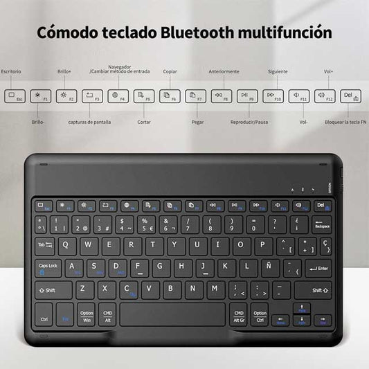 EasyAcc Wireless Bluetooth Keyboard – Spanish Layout, Compatible with Windows, Android & iOS Tablets, Compact & Portable Keyboard (Black)
