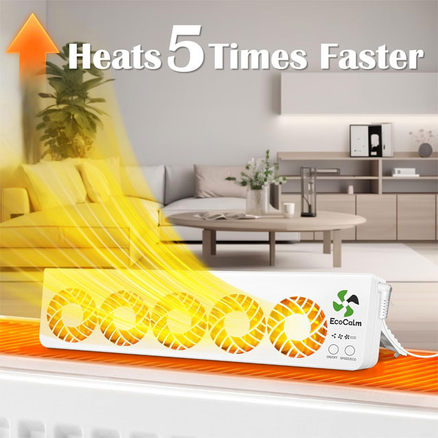 EcoCalm Heating Accessories Fan Booster 3.0 – Energy Efficient Airflow Enhancer for Optimal Home Heating