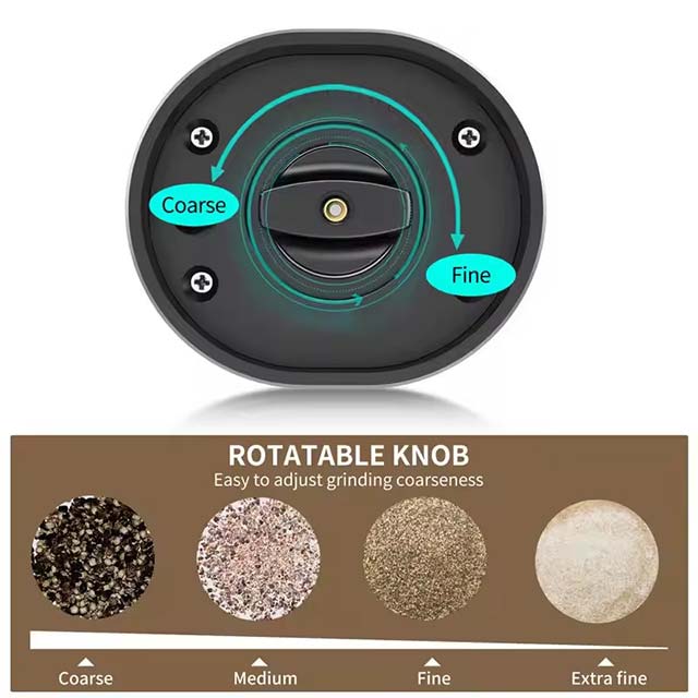 Rechargeable Electric Salt & Pepper Grinder Set – Automatic Gravity Spice Mill with Adjustable Coarseness