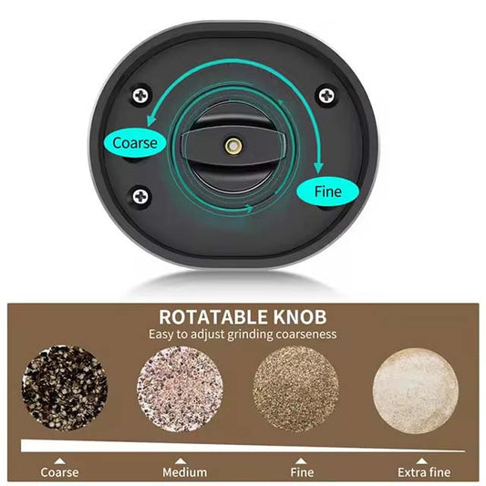 Rechargeable Electric Salt & Pepper Grinder Set – Automatic Gravity Spice Mill with Adjustable Coarseness