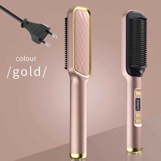 Electric Hair Straightening Comb – Negative Ion Hot Brush with Anti-Scald Design | Multifunctional Styling Tool