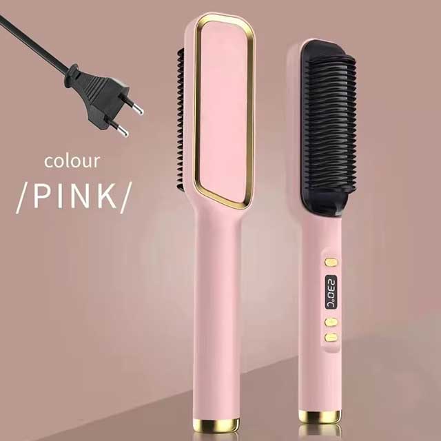 Electric Hair Straightening Comb – Negative Ion Hot Brush with Anti-Scald Design | Multifunctional Styling Tool