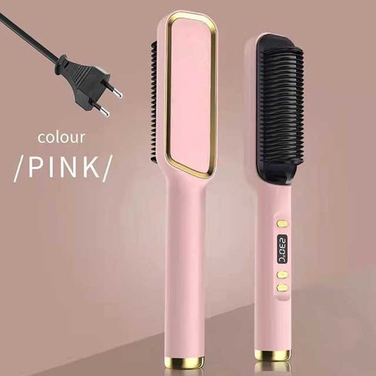 Electric Hair Straightening Comb – Negative Ion Hot Brush with Anti-Scald Design | Multifunctional Styling Tool
