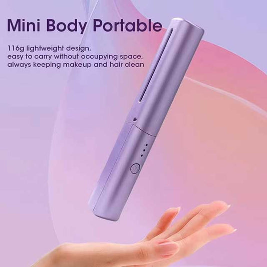 Electric Hot Hair Straightener Comb & Brush – USB Rechargeable Negative Ion Heating Tool for Straight & Curly Hair