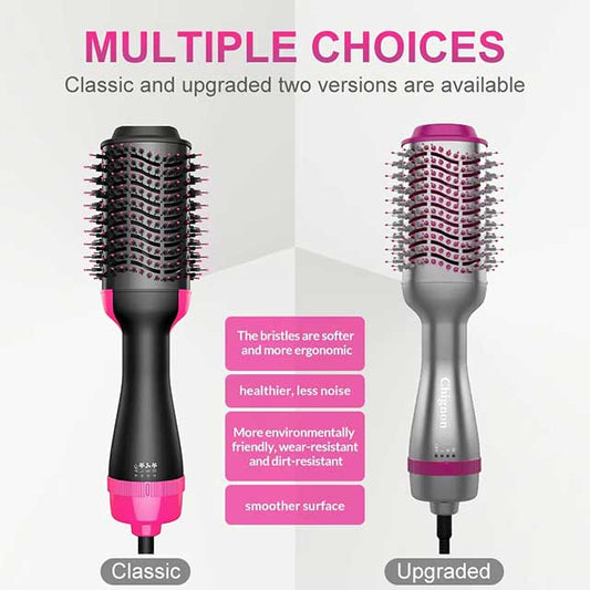 Electric Ion Hair Dryer & Volumizer – 4-in-1 Hot Air Brush, Hair Curler, Straightener & Roller Comb | One-Step Styling Tool for Smooth & Voluminous Hair