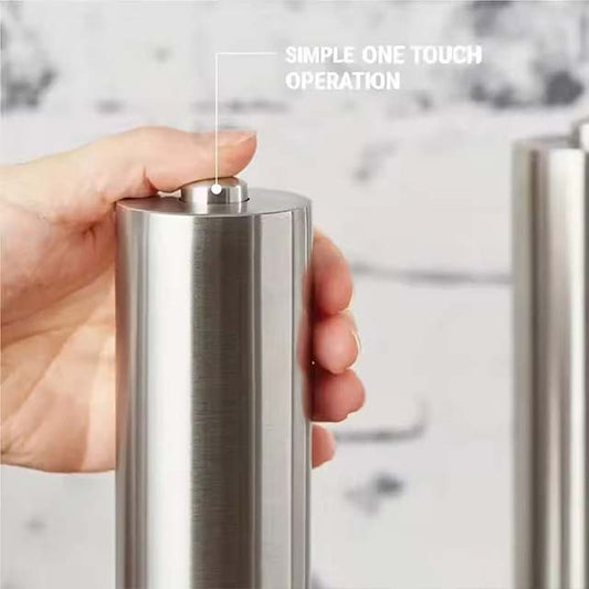 Stainless Steel Electric Pepper Grinder – Adjustable Spice & Sea Salt Mill for Kitchen & BBQ