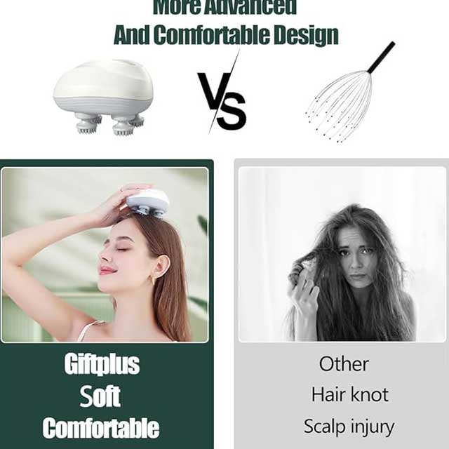 Electric Scalp Massager – Waterproof Rechargeable Head Massager with 96 Kneading Nodes | Hair Growth & Stress Relief Tool | Relaxing Gift for Women & Men