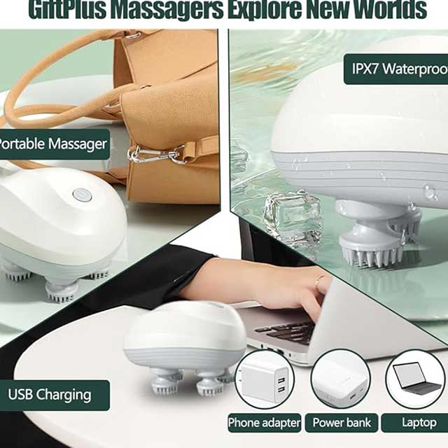 Electric Scalp Massager – Waterproof Rechargeable Head Massager with 96 Kneading Nodes | Hair Growth & Stress Relief Tool | Relaxing Gift for Women & Men