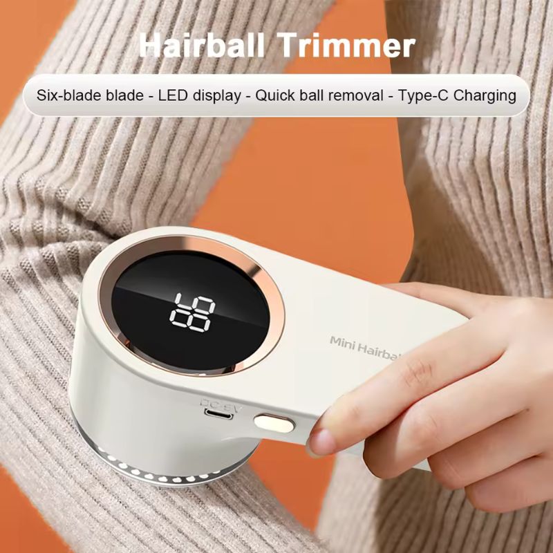 Éliminateur de peluches électrique et rasoir anti-bouloches – Éliminateur de peluches à affichage numérique, rechargeable par USB et ergonomique pour vêtements, pulls et meubles