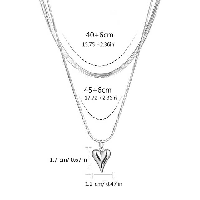 Elegant Double Layer Heart Pendant Necklace – Adjustable Clavicle Chain Choker for Women | Sweet Fashion Jewelry for Weddings & Parties