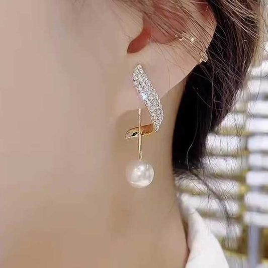 Elegant Imitation Pearl Dangle Earrings for Women – Long Crystal Tassel Drop Earrings | Wedding & Party Jewelry